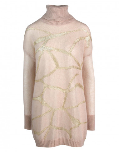 LUREX INTARSIA TURTLE NECK JUMPER